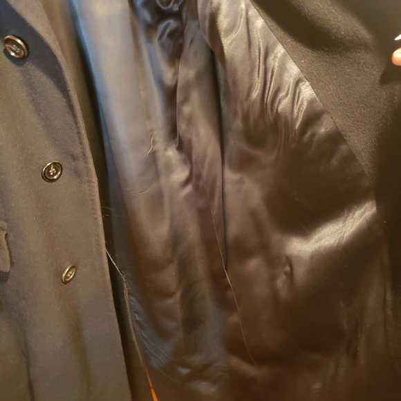 Vintage Cashmere Black Long Duster Coat Unisex - Picture 8 of 11